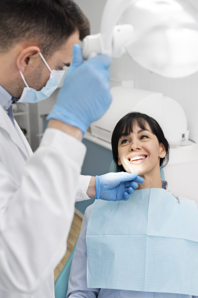 dentist doing check up patient